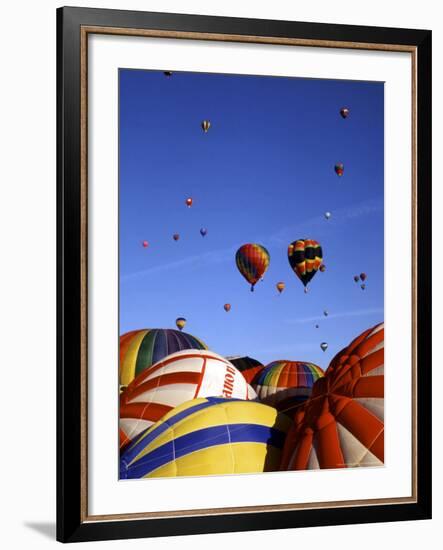 Hot Air Balloons on the Ground and in the Air in Albuquerque, New Mexico, USA-Bill Bachmann-Framed Photographic Print