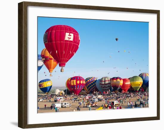 Hot Air Balloons Take Flight, Albuquerque, New Mexico, Usa-Charles Crust-Framed Photographic Print