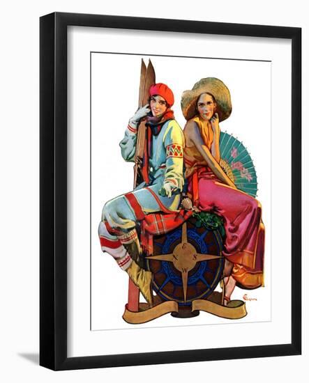 "Hot and Cold Vacations,"January 10, 1931-Elbert Mcgran Jackson-Framed Giclee Print