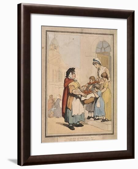 Hot Cross Bunns Two a Penny Bunns, Plate VIII of Cries of London, 1799-H Merke-Framed Giclee Print