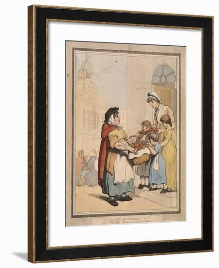 Hot Cross Bunns Two a Penny Bunns, Plate VIII of Cries of London, 1799-H Merke-Framed Giclee Print