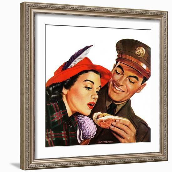 "Hot Dog for a Hot Date," October 10, 1942-Al Moore-Framed Giclee Print