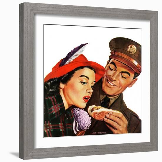 "Hot Dog for a Hot Date," October 10, 1942-Al Moore-Framed Giclee Print