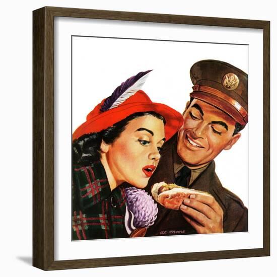 "Hot Dog for a Hot Date," October 10, 1942-Al Moore-Framed Giclee Print