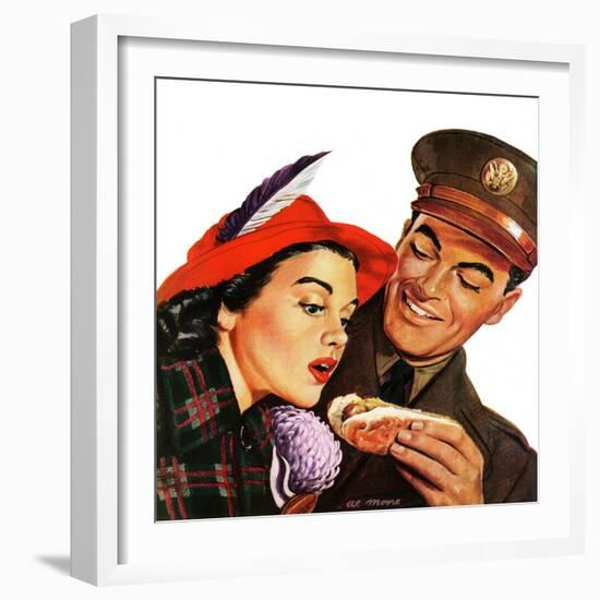 "Hot Dog for a Hot Date," October 10, 1942-Al Moore-Framed Giclee Print