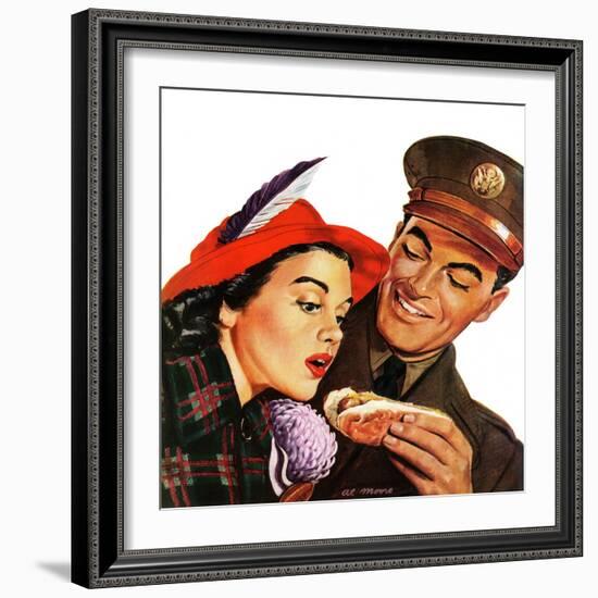 "Hot Dog for a Hot Date," October 10, 1942-Al Moore-Framed Giclee Print