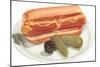Hot Dog, Pickles, Olive-null-Mounted Art Print