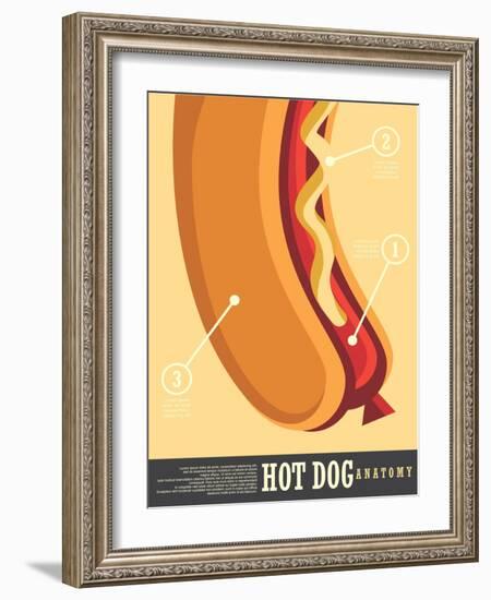 Hot Dog Simple Conceptual Poster Design-lukeruk-Framed Photographic Print