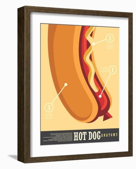 Hot Dog Simple Conceptual Poster Design-lukeruk-Framed Photographic Print