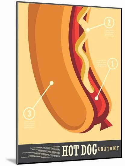 Hot Dog Simple Conceptual Poster Design-lukeruk-Mounted Photographic Print