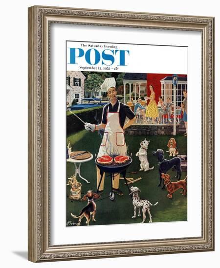 "Hot Dogs" Saturday Evening Post Cover, September 13, 1958-Ben Kimberly Prins-Framed Giclee Print