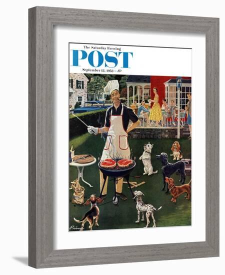 "Hot Dogs" Saturday Evening Post Cover, September 13, 1958-Ben Kimberly Prins-Framed Giclee Print