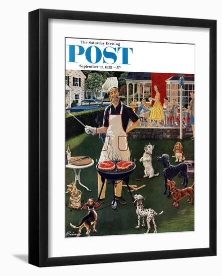 "Hot Dogs" Saturday Evening Post Cover, September 13, 1958-Ben Kimberly Prins-Framed Giclee Print