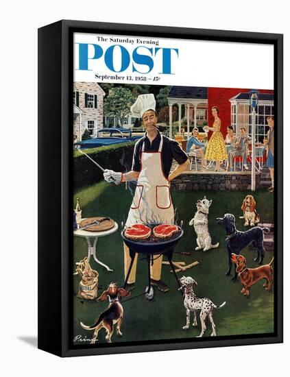 "Hot Dogs" Saturday Evening Post Cover, September 13, 1958-Ben Kimberly Prins-Framed Premier Image Canvas