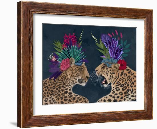 Hot House Leopards, Pair, Dark-Fab Funky-Framed Art Print