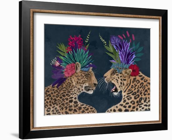 Hot House Leopards, Pair, Dark-Fab Funky-Framed Art Print