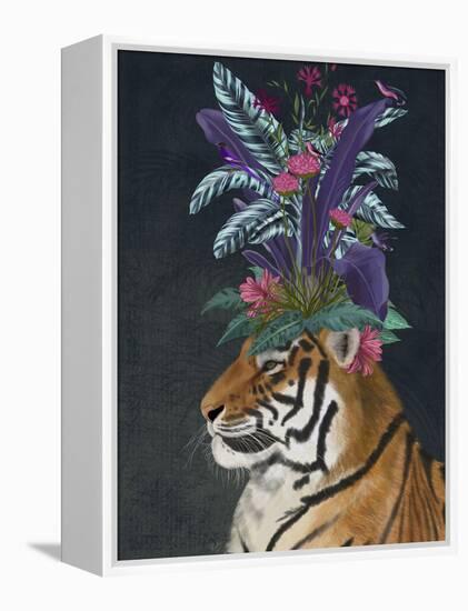 Hot House Tiger 2-Fab Funky-Framed Stretched Canvas