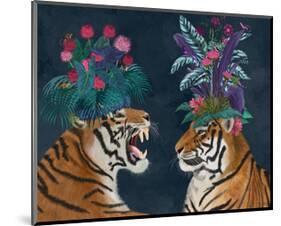 Hot House Tigers, Pair, Dark-Fab Funky-Mounted Art Print