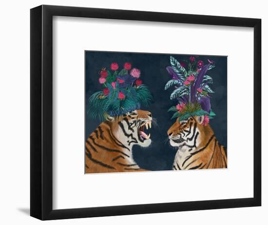 Hot House Tigers, Pair, Dark-Fab Funky-Framed Premium Giclee Print