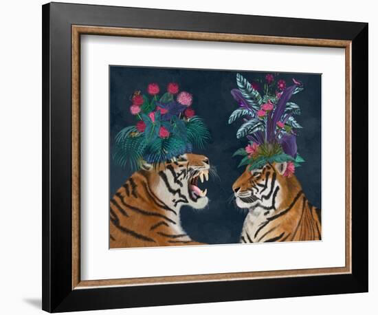 Hot House Tigers, Pair, Dark-Fab Funky-Framed Premium Giclee Print