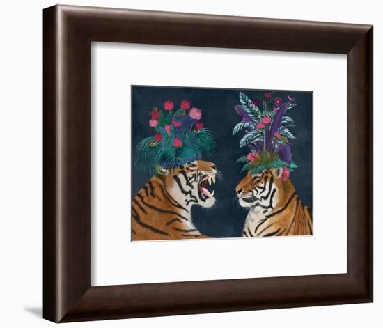 Hot House Tigers, Pair, Dark-Fab Funky-Framed Art Print