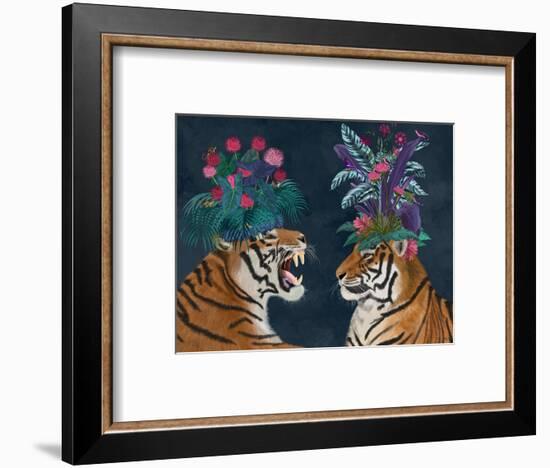 Hot House Tigers, Pair, Dark-Fab Funky-Framed Art Print