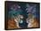 Hot House Tigers, Pair, Dark-Fab Funky-Framed Stretched Canvas