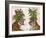 Hot House Tigers, Pair, Pink Green-Fab Funky-Framed Art Print