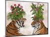 Hot House Tigers, Pair, Pink Green-Fab Funky-Mounted Art Print