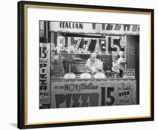 Hot Italian Pizza-Nat Norman-Framed Art Print