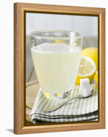 Hot Lemon with Sugar Cubes, Lemons in Background-Kai Schwabe-Framed Premier Image Canvas