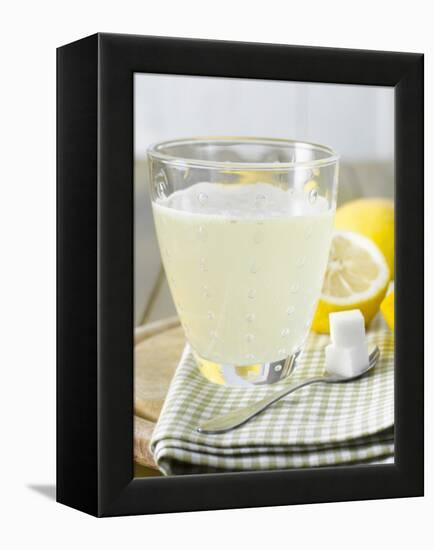 Hot Lemon with Sugar Cubes, Lemons in Background-Kai Schwabe-Framed Premier Image Canvas