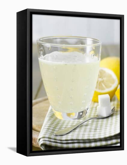 Hot Lemon with Sugar Cubes, Lemons in Background-Kai Schwabe-Framed Premier Image Canvas