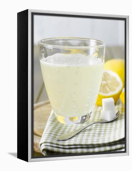 Hot Lemon with Sugar Cubes, Lemons in Background-Kai Schwabe-Framed Premier Image Canvas