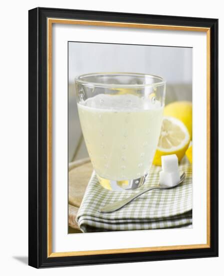 Hot Lemon with Sugar Cubes, Lemons in Background-Kai Schwabe-Framed Photographic Print