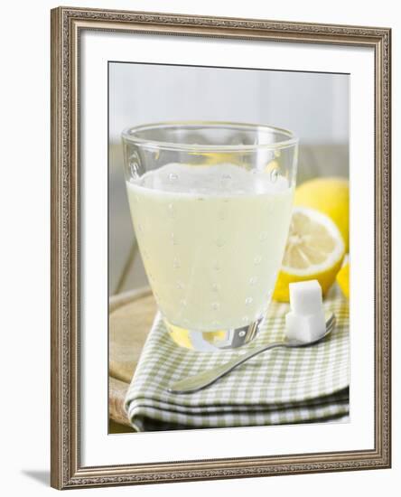 Hot Lemon with Sugar Cubes, Lemons in Background-Kai Schwabe-Framed Photographic Print