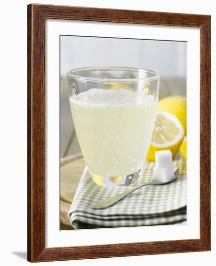 Hot Lemon with Sugar Cubes, Lemons in Background-Kai Schwabe-Framed Photographic Print