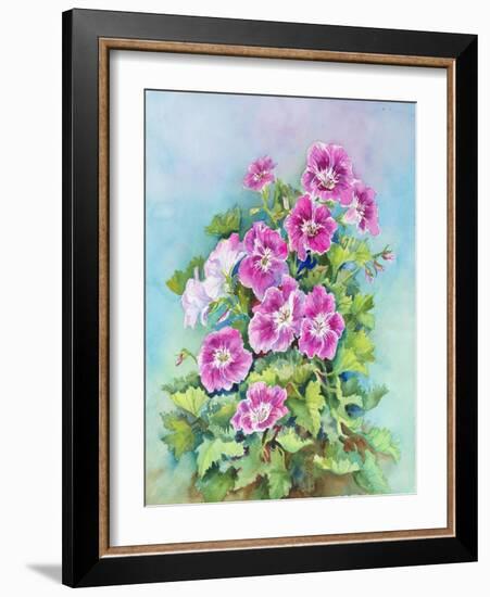 Hot Pink Blush Geraniums-Joanne Porter-Framed Giclee Print