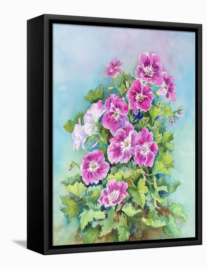Hot Pink Blush Geraniums-Joanne Porter-Framed Premier Image Canvas