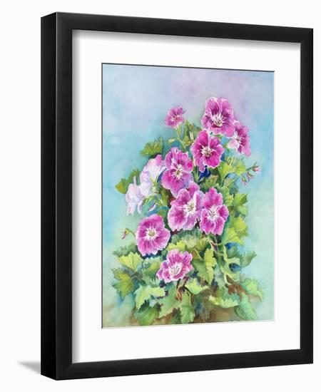 Hot Pink Blush Geraniums-Joanne Porter-Framed Giclee Print