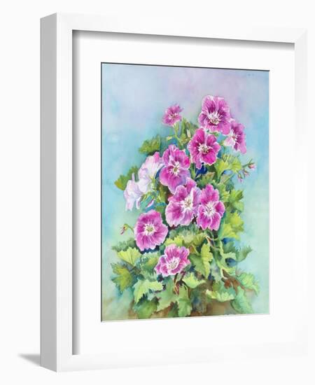 Hot Pink Blush Geraniums-Joanne Porter-Framed Giclee Print