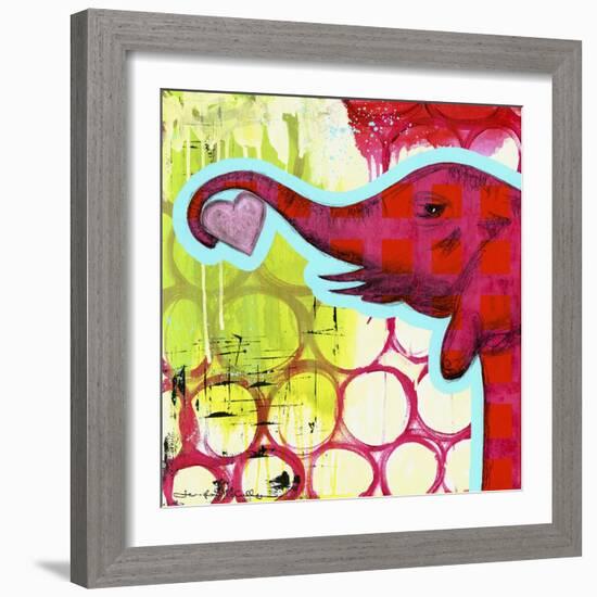 Hot Pink Elephant-Jennifer McCully-Framed Giclee Print