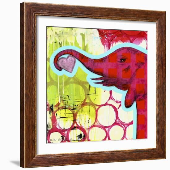 Hot Pink Elephant-Jennifer McCully-Framed Giclee Print