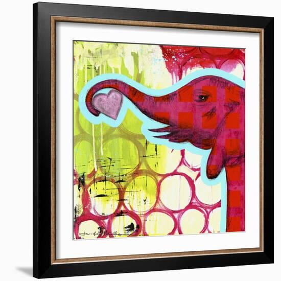 Hot Pink Elephant-Jennifer McCully-Framed Giclee Print