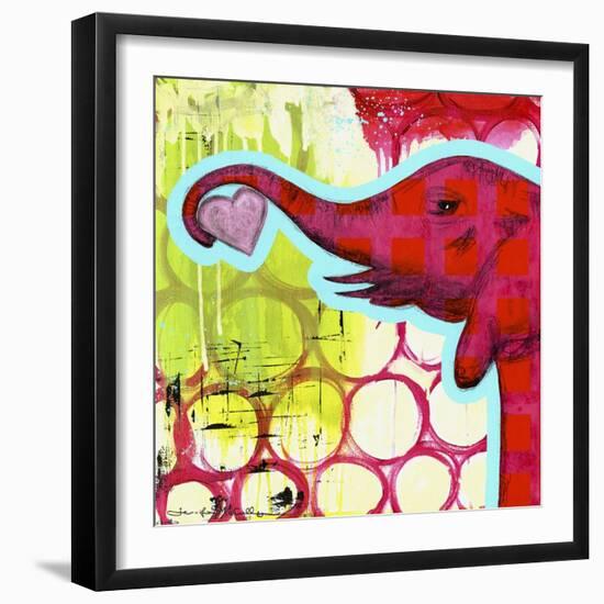 Hot Pink Elephant-Jennifer McCully-Framed Giclee Print