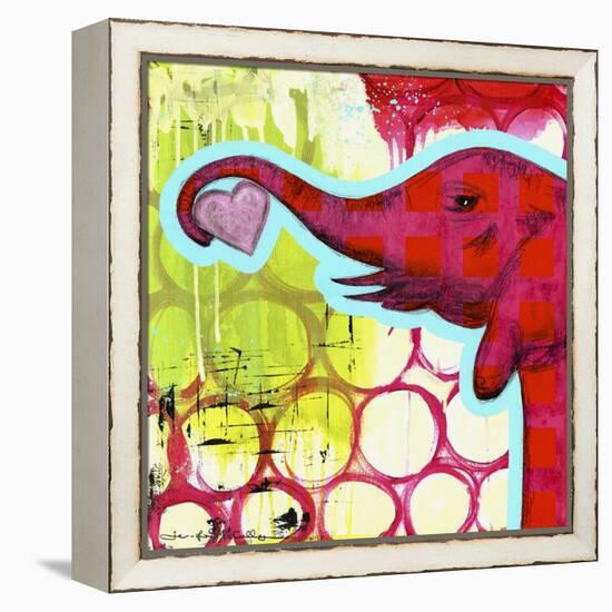 Hot Pink Elephant-Jennifer McCully-Framed Premier Image Canvas