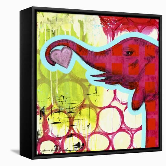 Hot Pink Elephant-Jennifer McCully-Framed Premier Image Canvas