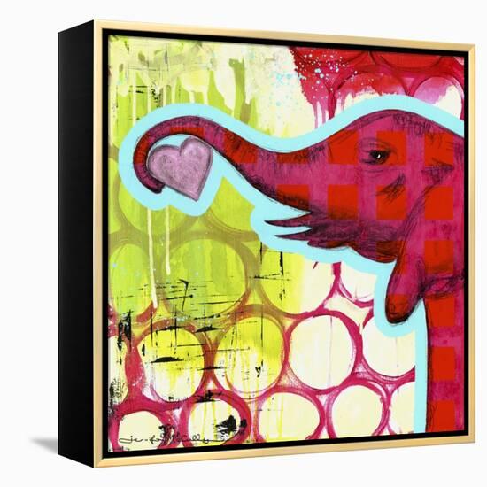 Hot Pink Elephant-Jennifer McCully-Framed Premier Image Canvas