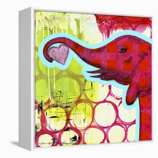 Hot Pink Elephant-Jennifer McCully-Framed Premier Image Canvas