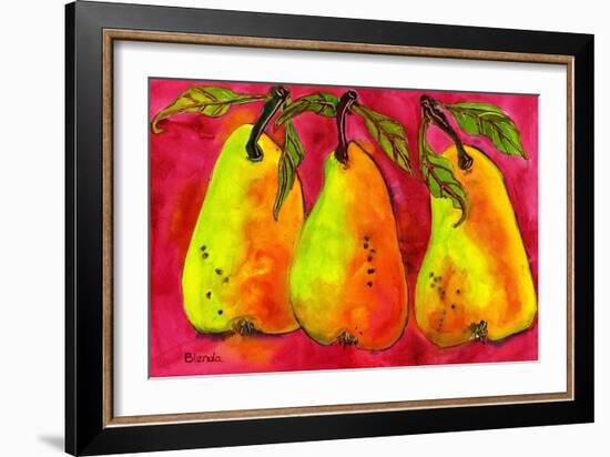 Hot Pink Pear Art-Blenda Tyvoll-Framed Art Print